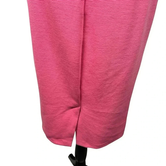 Boden Daisy Ottoman Pink Ribbed Open Neckline Long Sleeve Shift Midi Dress 6L - Picture 8 of 9